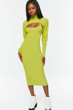 Sweater-Knit Midi Dress & Bolero Set