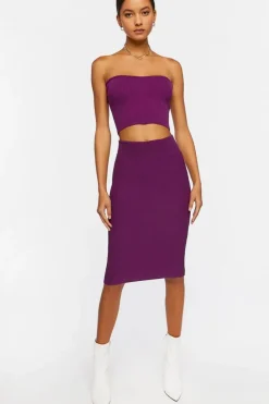 Sweater-Knit Midi Skirt
