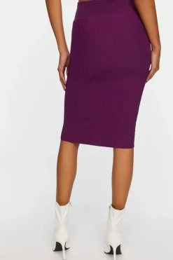 Sweater-Knit Midi Skirt