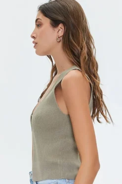 Sweater-Knit Open-Front Top