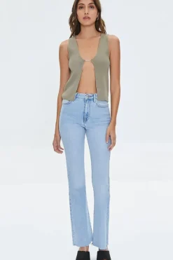Sweater-Knit Open-Front Top