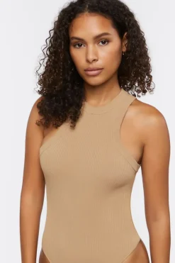 Sweater-Knit Racerback Bodysuit