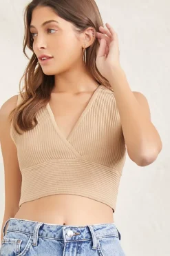Sweater-Knit Ribbed Crop Top
