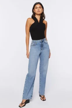 Sweater-Knit Sleeveless Bodysuit