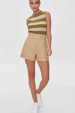 Sweater-Knit Striped Tank Top