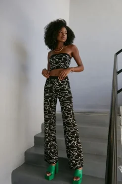 Sweater-Knit Tube Top & Pants Set