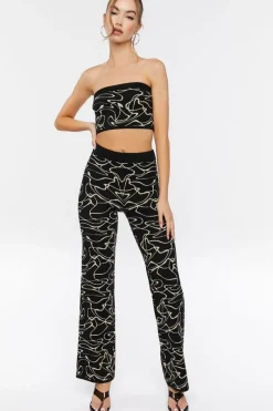 Sweater-Knit Tube Top & Pants Set