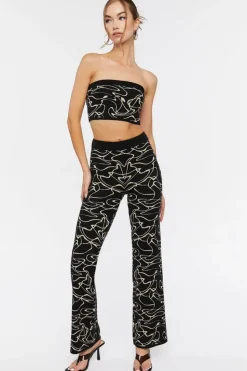 Sweater-Knit Tube Top & Pants Set