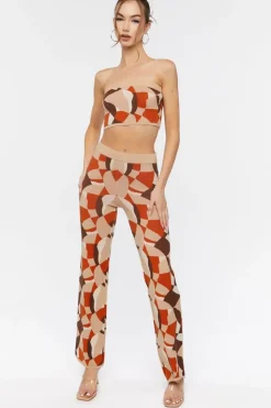 Sweater-Knit Tube Top & Pants Set