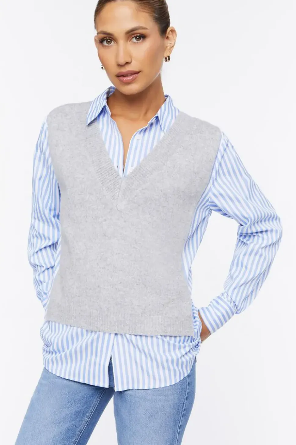 Sweater Vest Combo Shirt