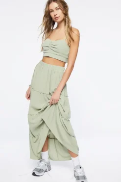 Sweetheart Cropped Cami & Maxi Skirt Set