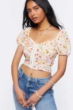 Sweetheart Floral Print Top