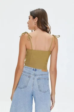 Sweetheart Linen-Blend Cami