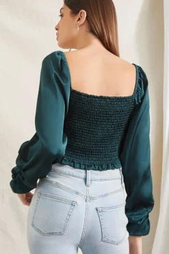Sweetheart Smocked Crop Top