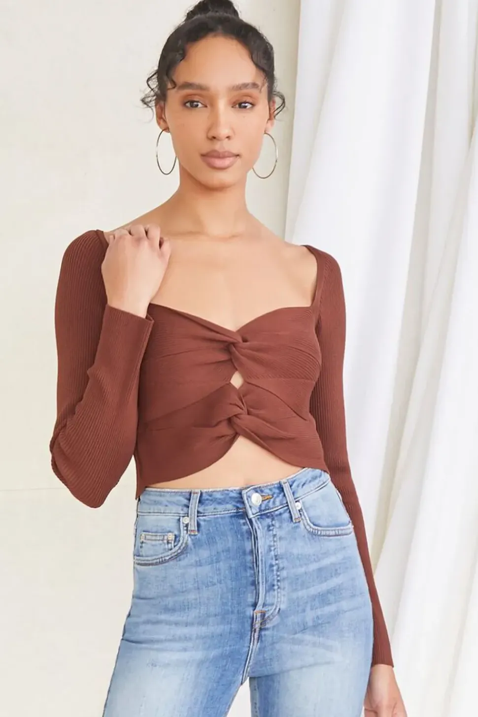 Sweetheart Sweater-Knit Top