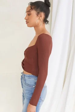 Sweetheart Sweater-Knit Top