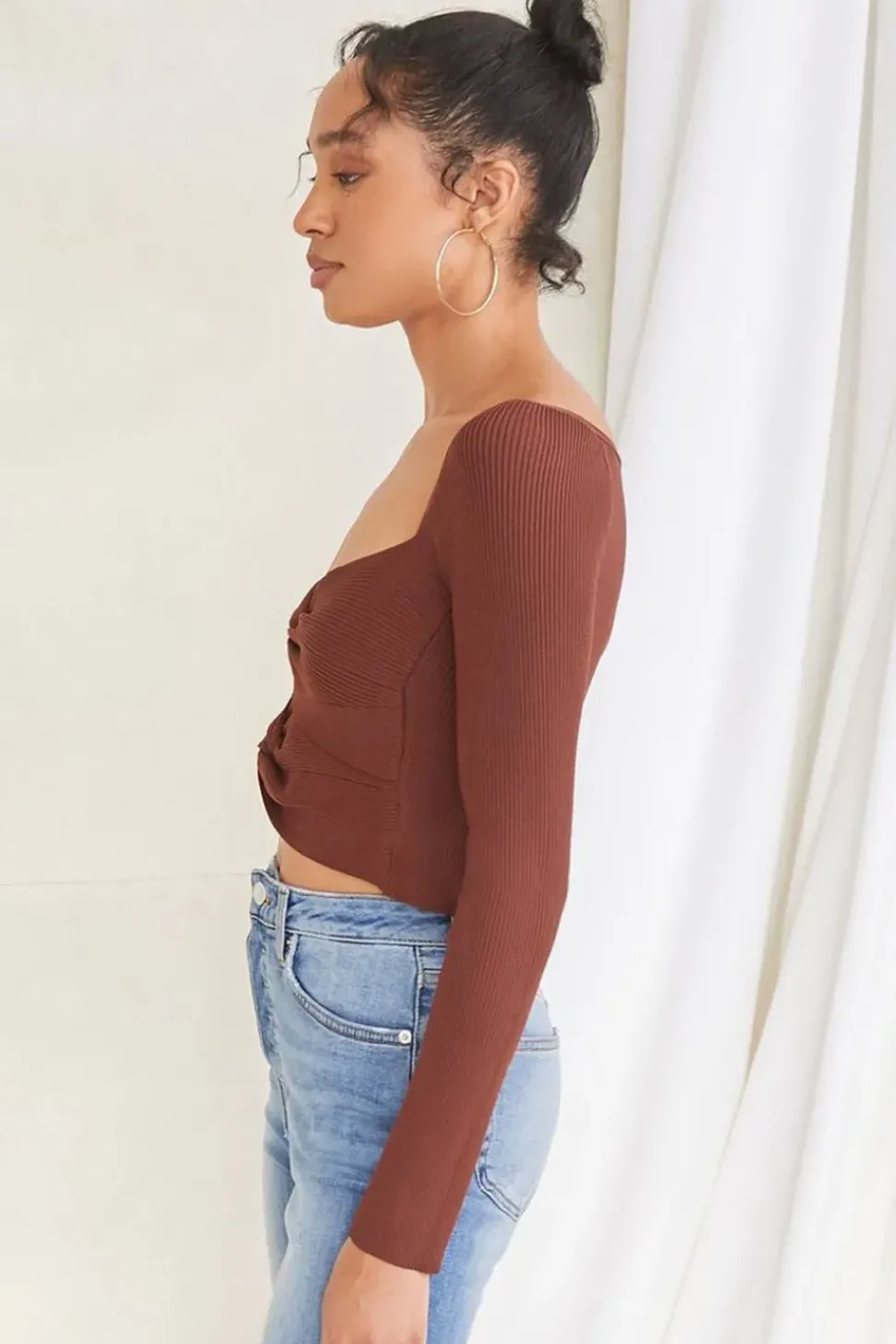 Sweetheart Sweater-Knit Top