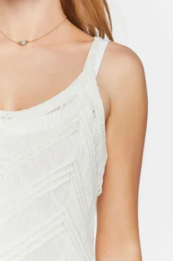 Tassel-Trim Crochet Mini Dress
