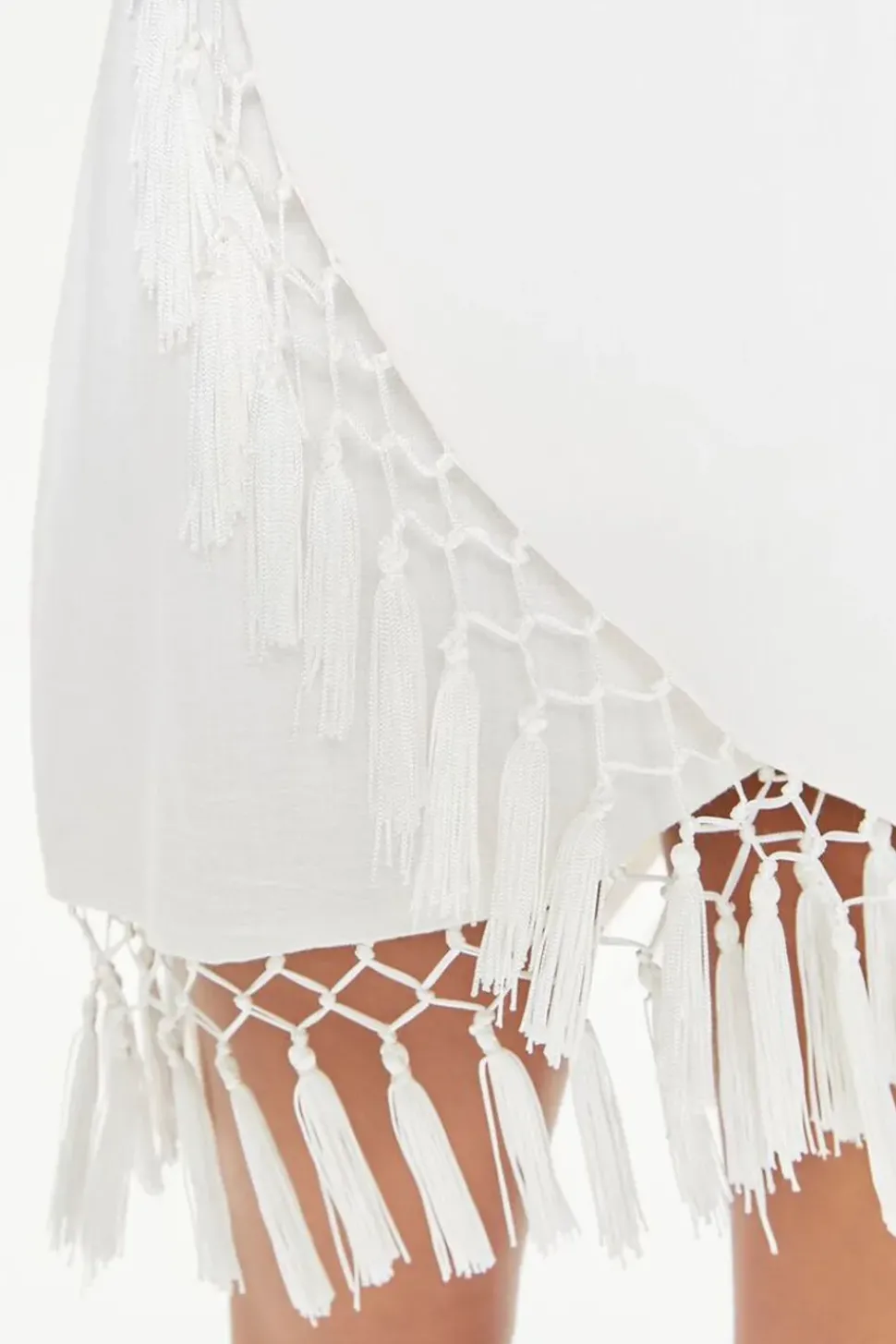 Tassel-Trim Halter Mini Dress