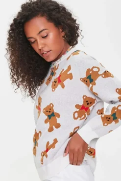 Teddy Bear Print Sweater