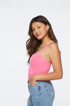 Terry Cloth Heart-Button Cami