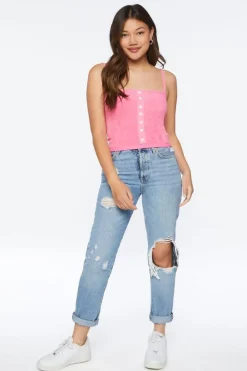 Terry Cloth Heart-Button Cami