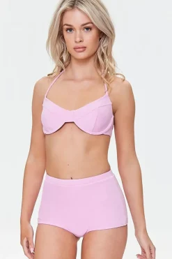 Terry Cloth High-Rise Bikini Bottoms