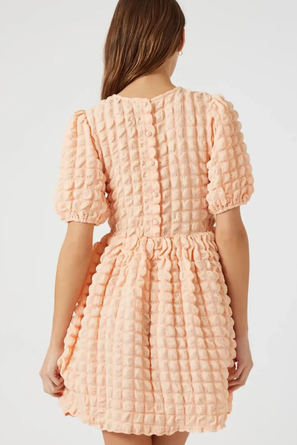 Textured Babydoll Mini Dress