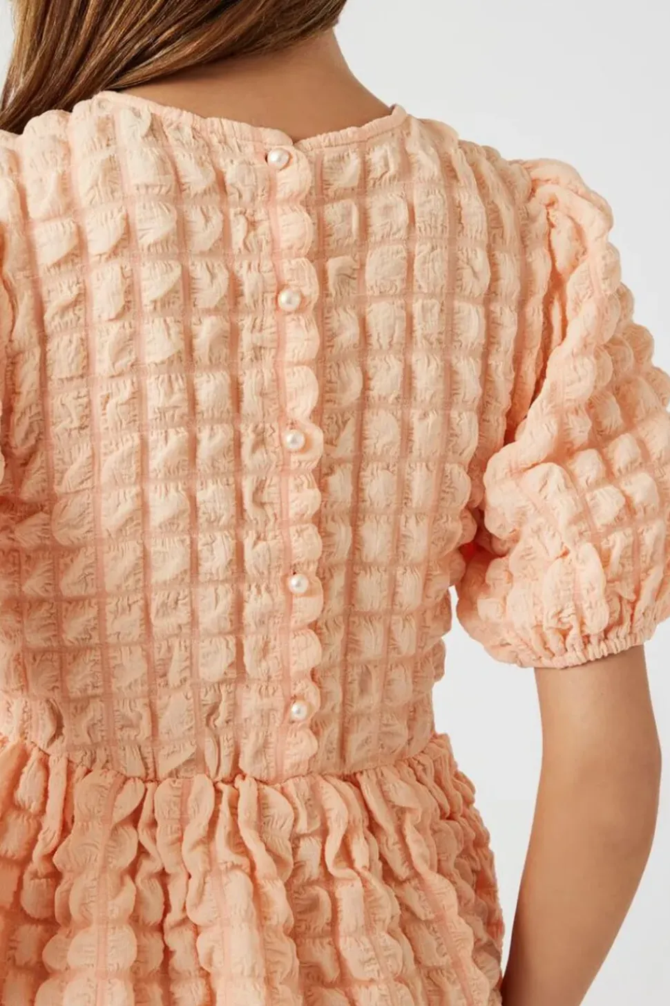 Textured Babydoll Mini Dress