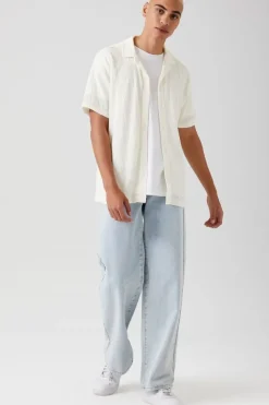 Textured Button-Up Shirt