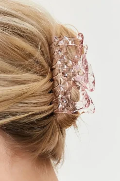 Textured Clear Hair Claw Clip