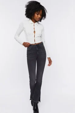Textured Cropped Shirt