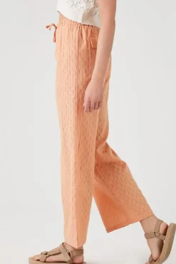 Textured Drawstring Wide-Leg Pants