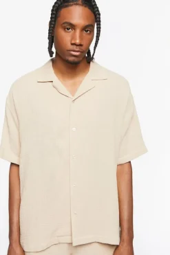 Textured Drop-Sleeve Shirt