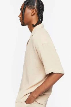 Textured Drop-Sleeve Shirt