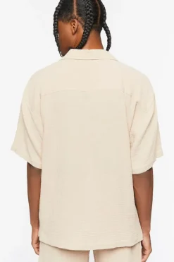 Textured Drop-Sleeve Shirt
