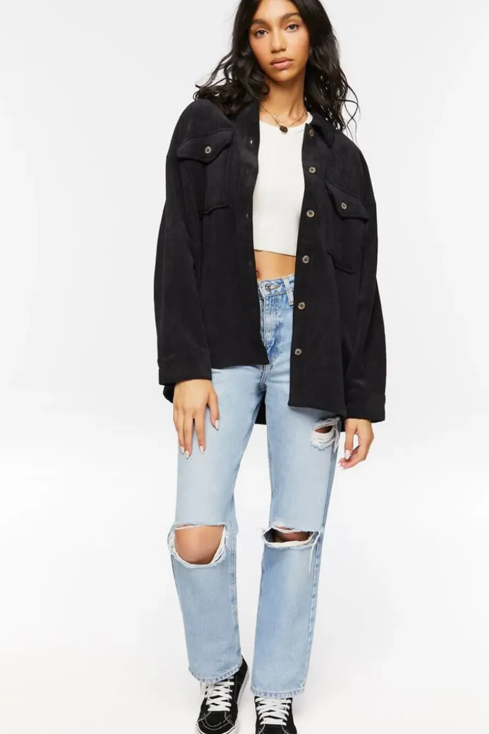 Textured High-Low Shacket