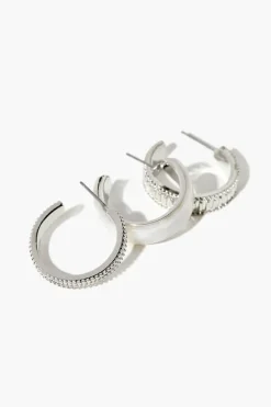 Textured Hoop Earring Set