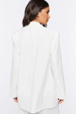 Textured Notched Double-Breasted Blazer