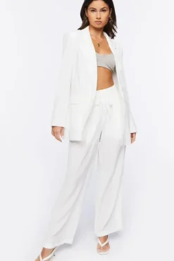 Textured Notched Double-Breasted Blazer