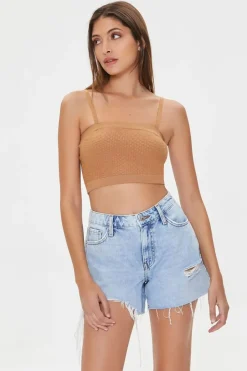 Textured Sweater-Knit Cropped Cami