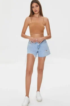 Textured Sweater-Knit Cropped Cami