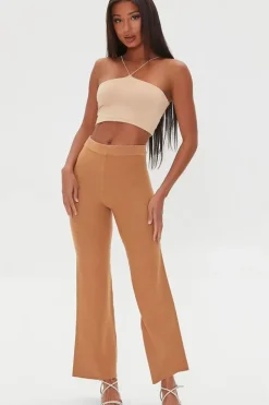 Textured Sweater-Knit Pants