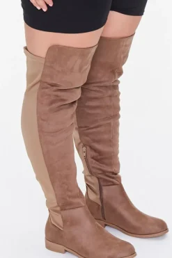 Thigh-High Faux Suede Boots (Wide)