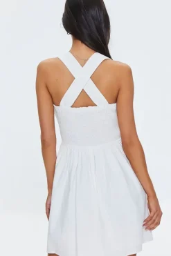 Tie-Back Smocked Mini Dress