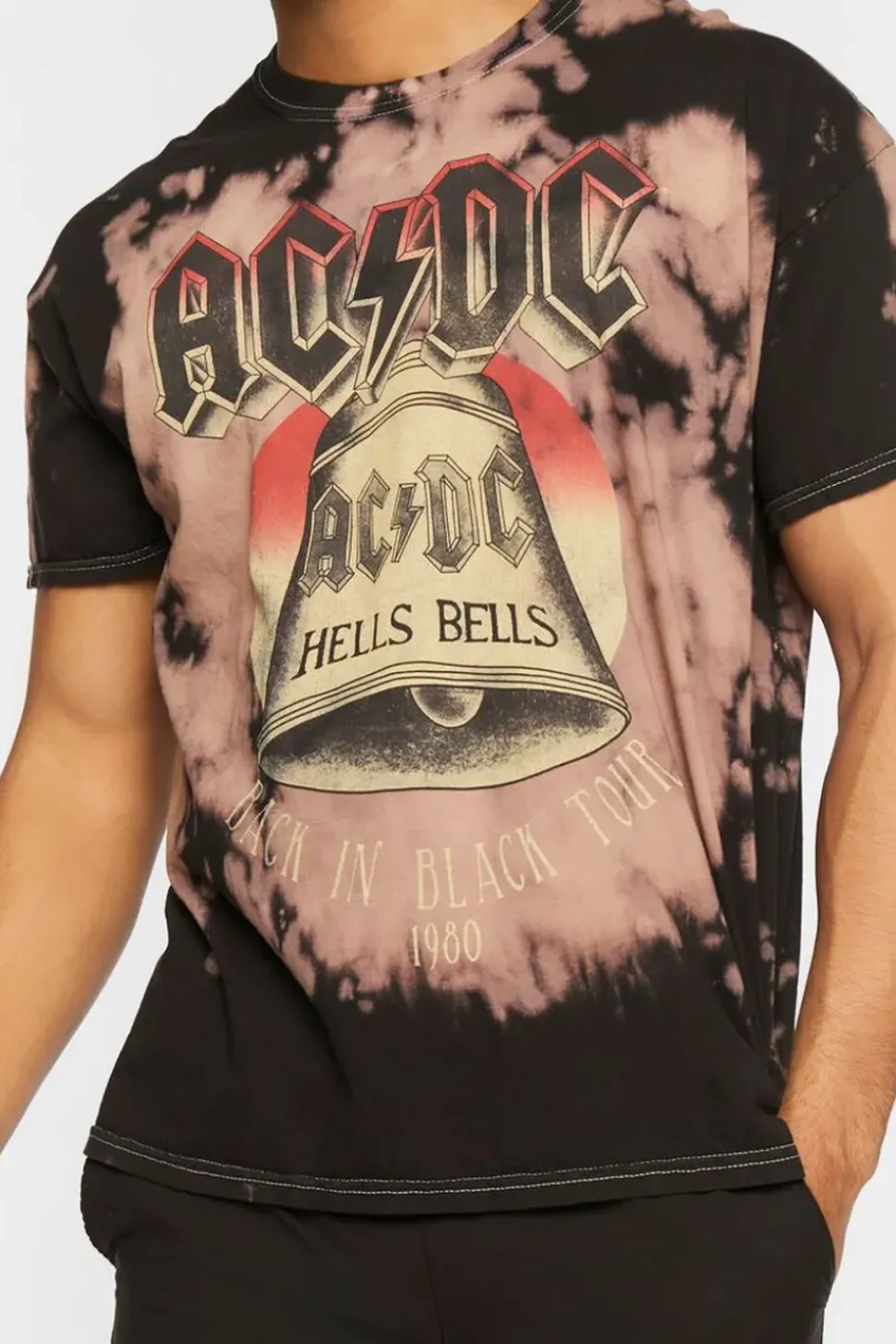 Tie-Dye Acdc Hells Bells Graphic Tee