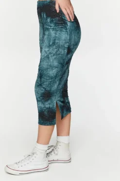 Tie-Dye Bodycon Midi Skirt