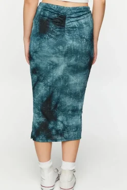 Tie-Dye Bodycon Midi Skirt