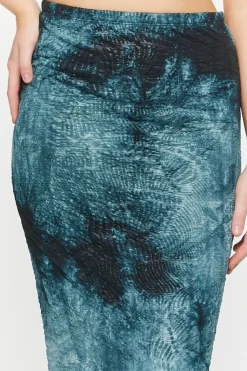 Tie-Dye Bodycon Midi Skirt
