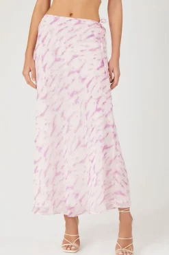 Tie-Dye Slip Midi Skirt